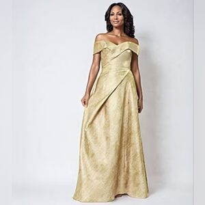 Rene Ruiz Off The Shoulder Evening Gown